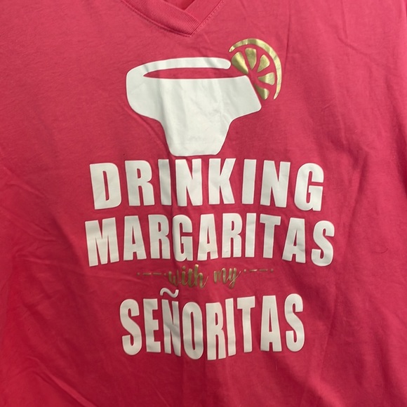 🌼 Ideal T pink tee shirt Drinking Margaritas size L - Picture 2 of 8